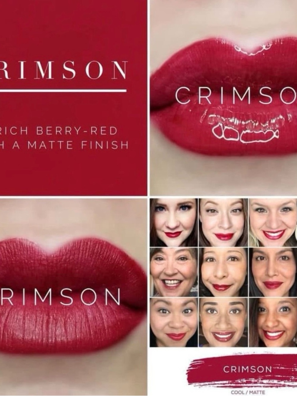 Crimson Matte Lipstick — Deep Berry Red